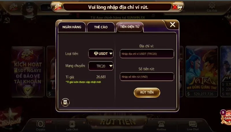 Các lỗi thường gặp khi rút tiền Sunwin và cách khắc phục